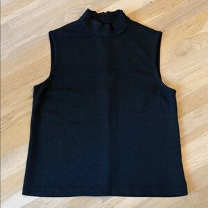 Black Sleeveless Mock Neck Top